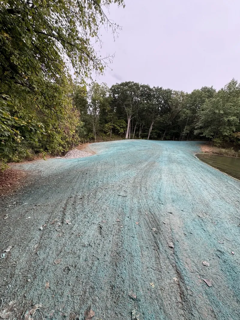 Hydroseeded site after grading