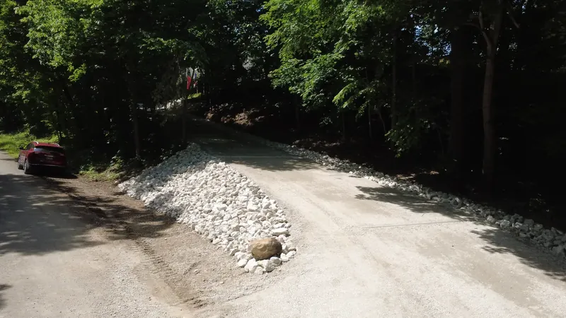 Completed white gravel driveway in Oakwood