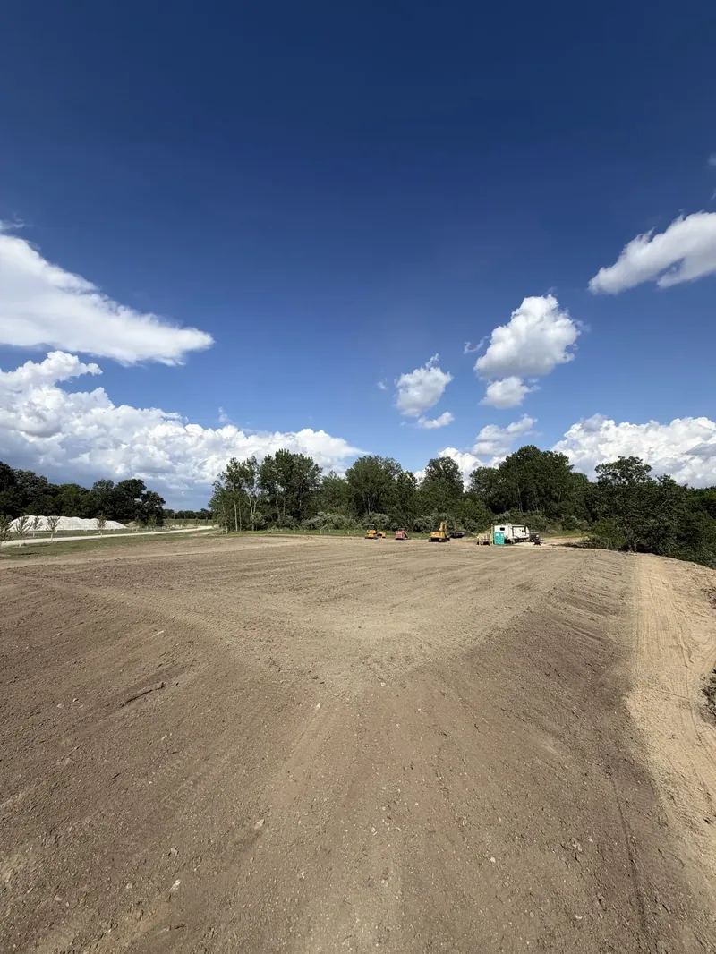 Large site grading and clearing with heavy equipment
